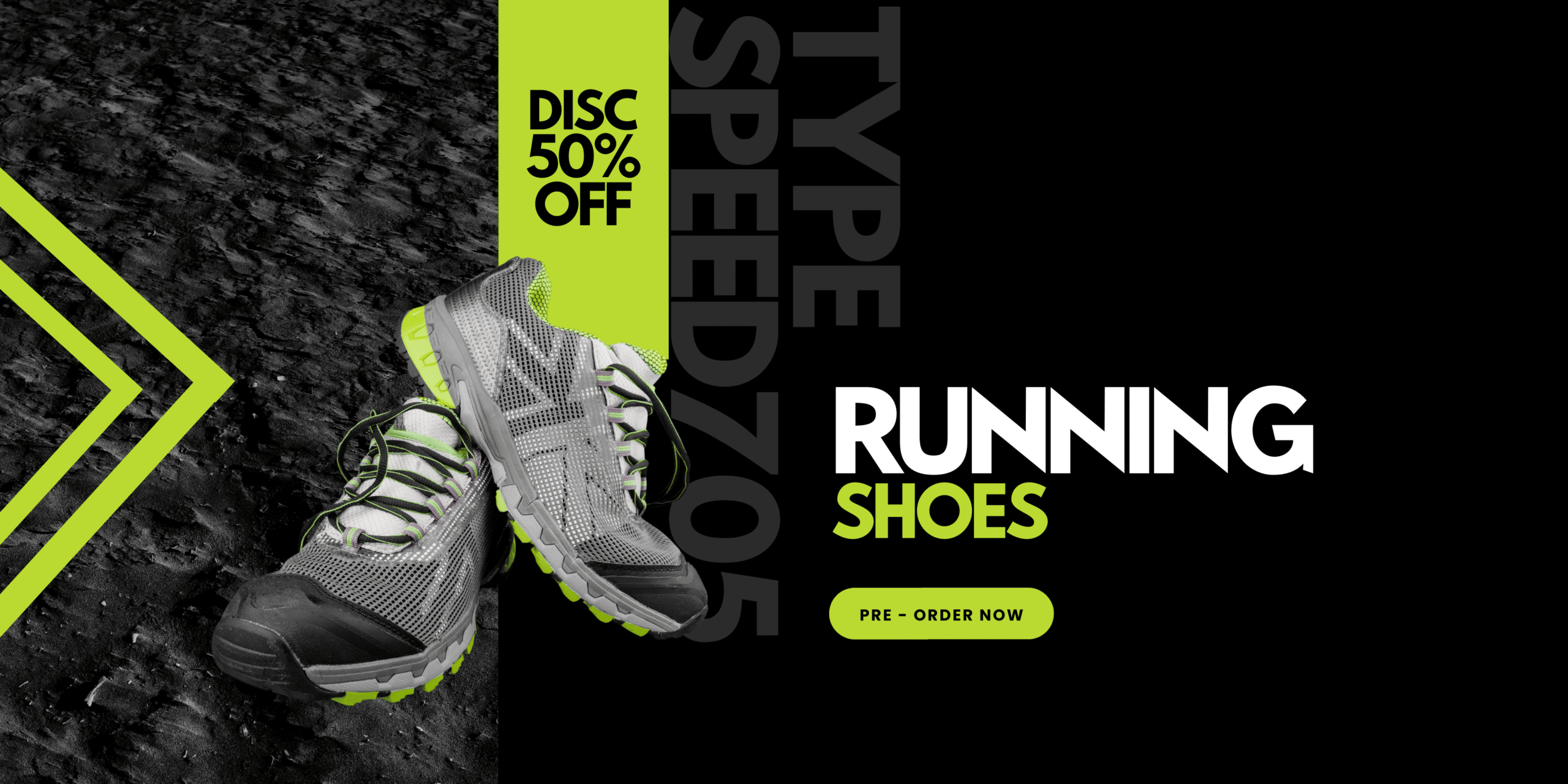 Black Running Shoes Landscape Banner